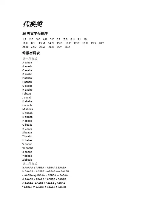 密码表