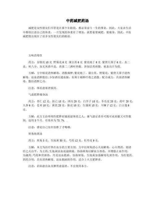 中药减肥药汤