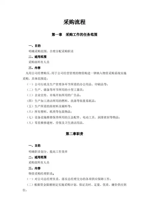 采购部流程及职责