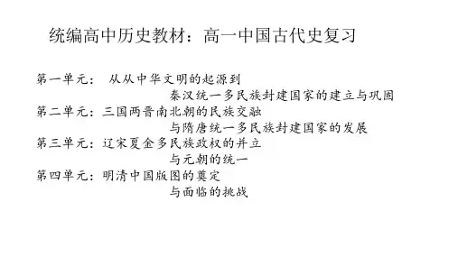 第一单元 从中华文明起源到秦汉统一多民族封建国家的建立与巩固 课件统编版必修中外历史纲要上册