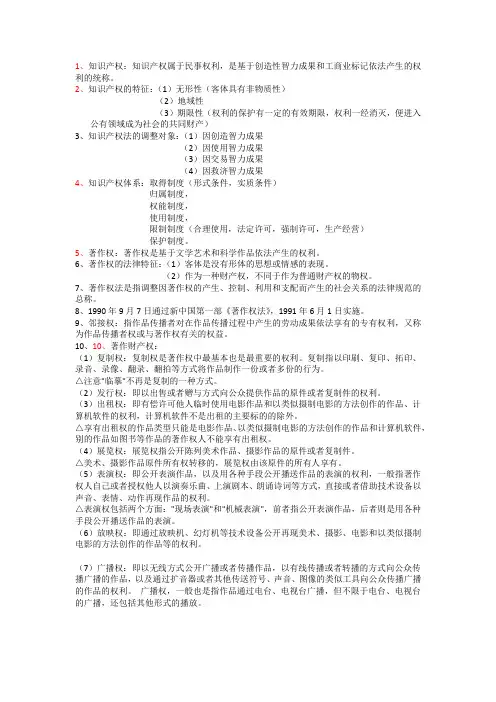 知识产权法重点