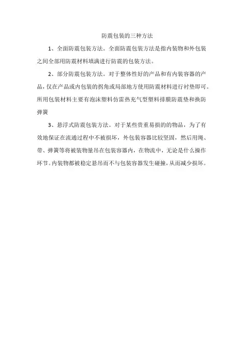 防震包装的三种方法