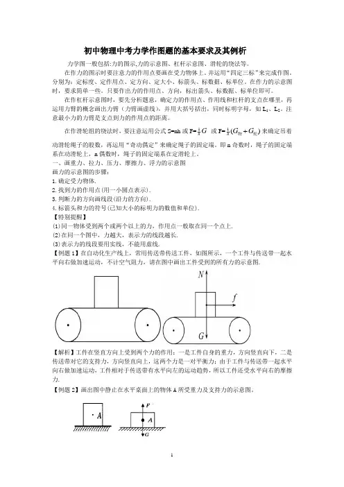 初中物理中考力学作图题的基本要求及其例析