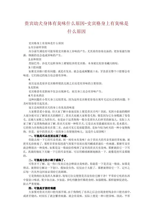 贵宾幼犬身体有臭味什么原因-史宾格身上有臭味是什么原因
