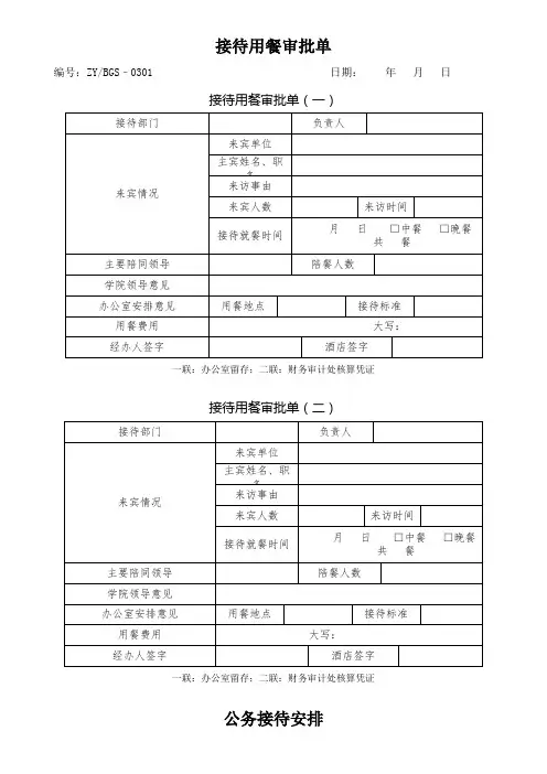 接待用餐审批单接待用餐审批单(一)【模板】