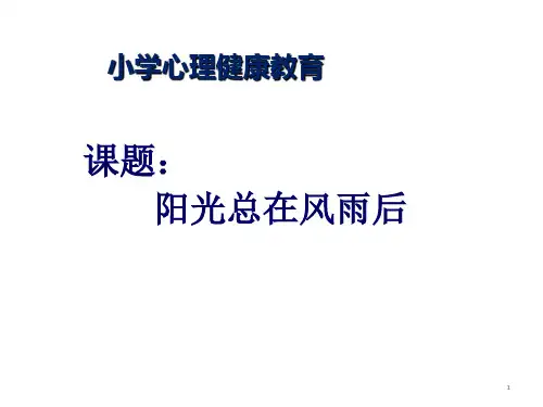 六年级上册心理健康教育课件-阳光总在风雨后