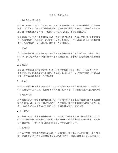 参数估计知识点总结