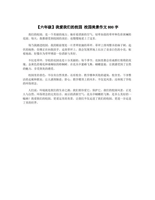 【六年级】我爱我们的校园 校园美景作文800字