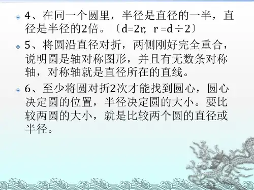 圆的知识点总结PPT课件
