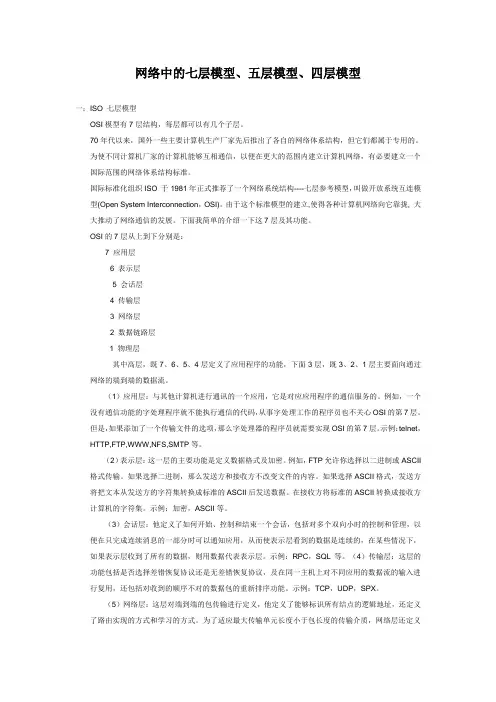 网络七层模型