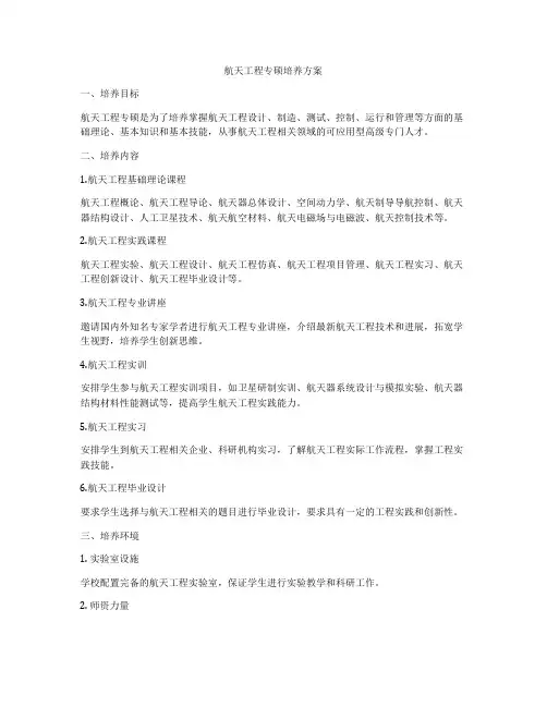 航天工程专硕培养方案