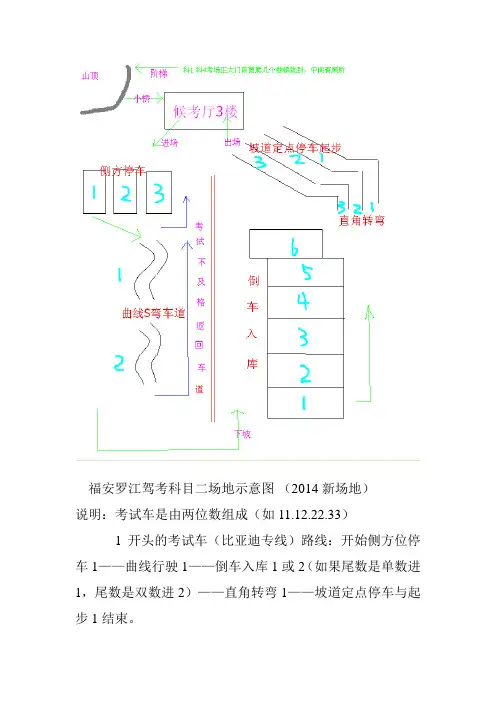 宁德市福安驾考科目二场地示意图2014年新场地
