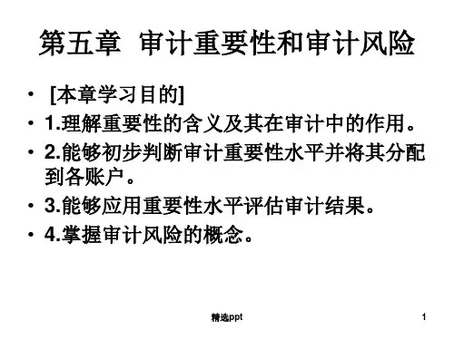 审计学-第五章--审计重要性和审计风险
