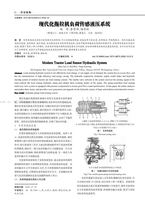 现代化拖拉机负荷传感液压系统