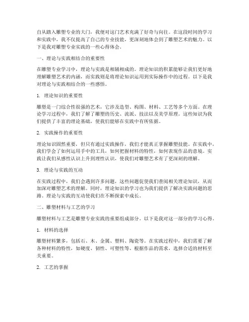 雕塑专业实践心得体会