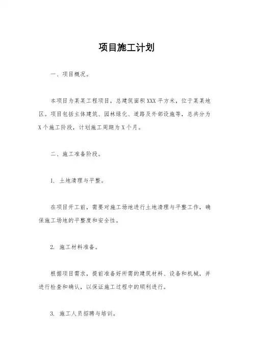 项目施工计划
