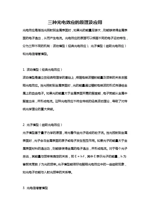 三种光电效应的原理及应用