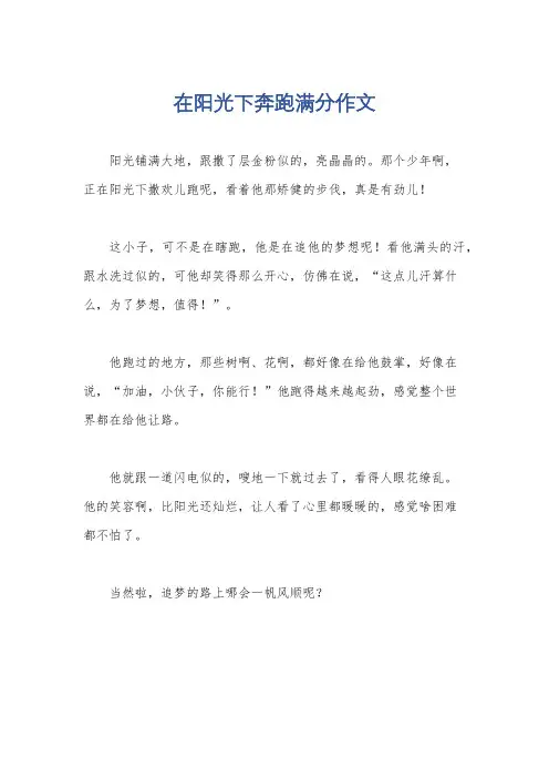 在阳光下奔跑满分作文