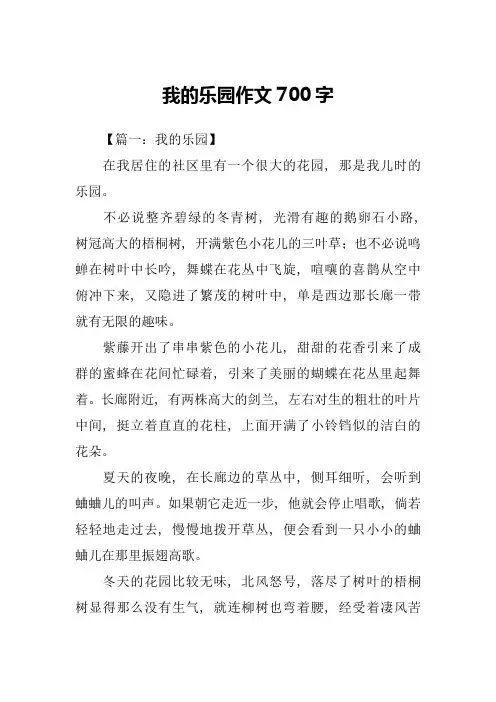 我的乐园作文700字