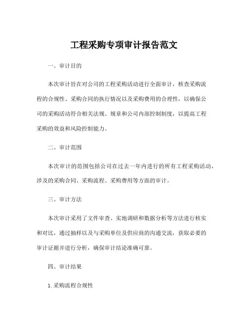 工程采购专项审计报告范文