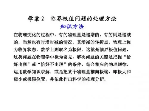 高中物理临界极值问题2