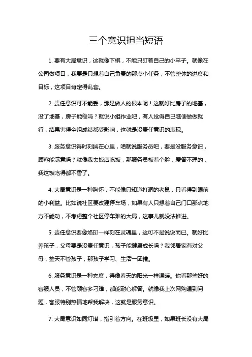 三个意识担当短语