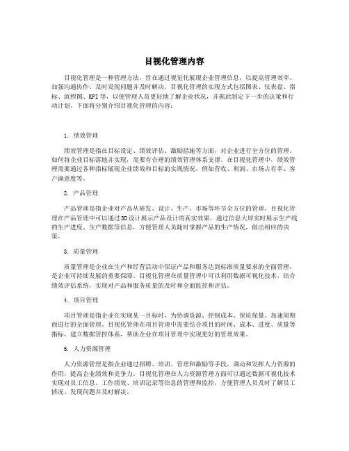 目视化管理内容