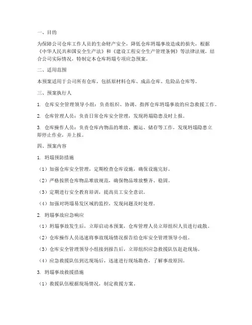 仓库坍塌专项应急预案