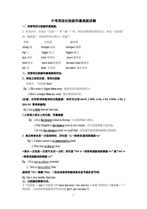 初中英语知识点：比较级和最高级 + 代词
