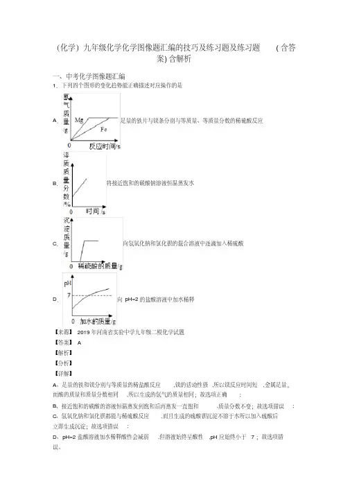 (化学)九年级化学化学图像题汇编的技巧及练习题及练习题(含答案)含解析