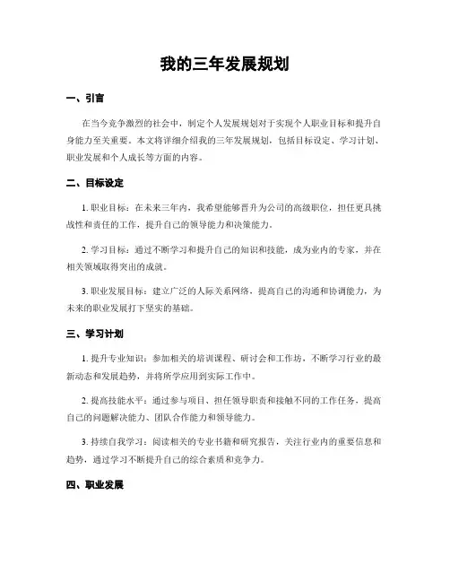 我的三年发展规划