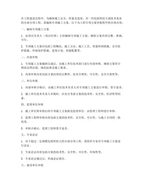工程专项方案审批程序