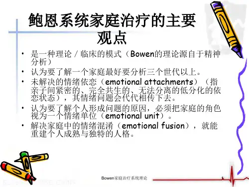 Bowen家庭治疗系统理论培训课件
