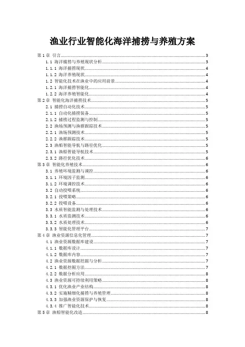 渔业行业智能化海洋捕捞与养殖方案