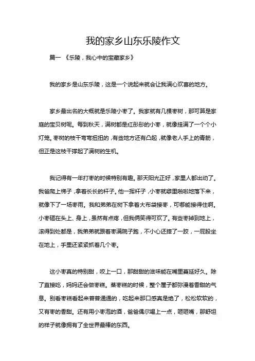 我的家乡山东乐陵作文