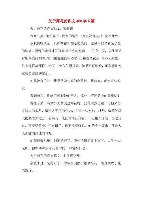 关于菊花的作文400字5篇