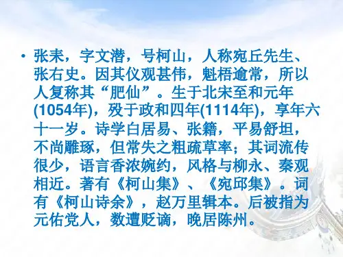 苏门四学士之张耒字文潜号柯山人称宛丘先生
