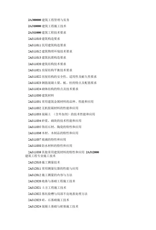 二级建造师建筑工程实务考试大纲.doc