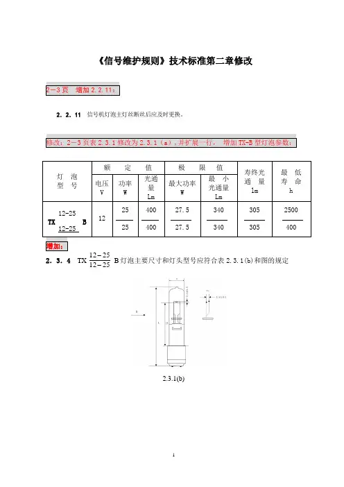 01《信号维规技术标准》第二章修订补充内容