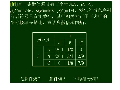 信源熵的计算与理解习题3及详细解答