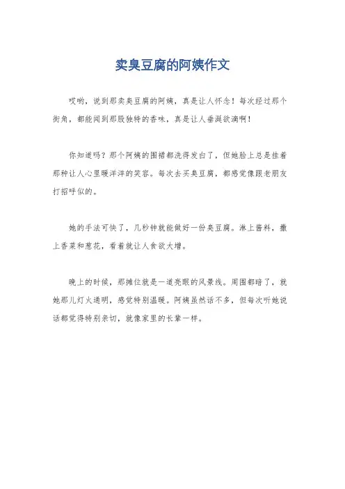 卖臭豆腐的阿姨作文