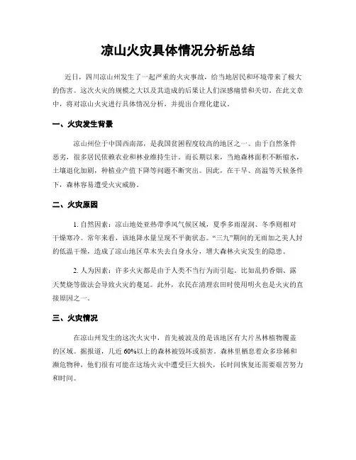 凉山火灾具体情况分析总结