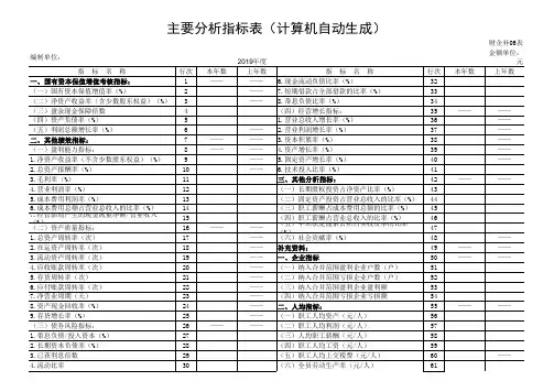 2019年度国有企业财务会计决算报表(补充指标表)