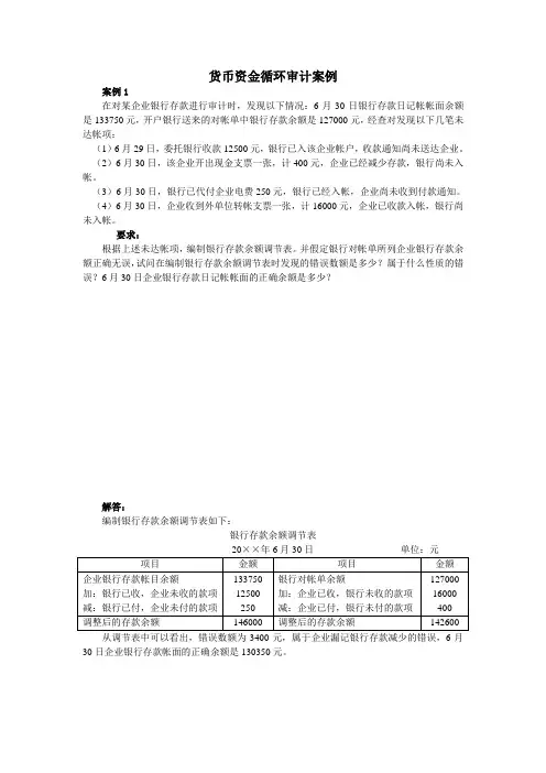 13.货币资金循环审计案例