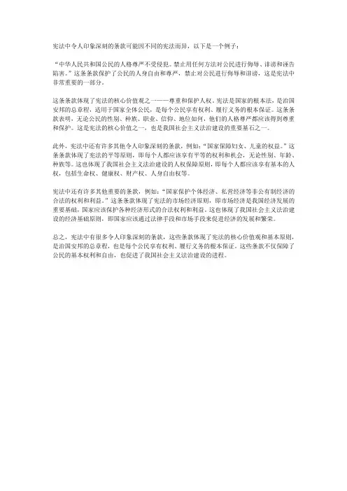 宪法中令人印象深刻的条款