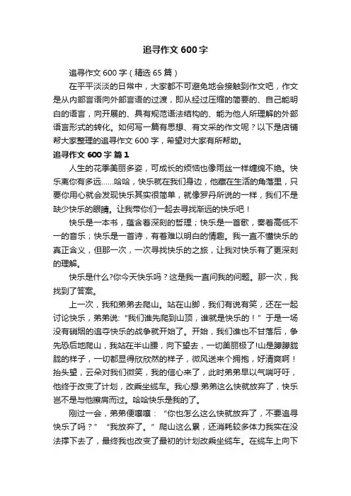 追寻作文600字