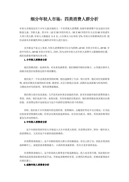 细分年轻人市场：四类消费人群分析