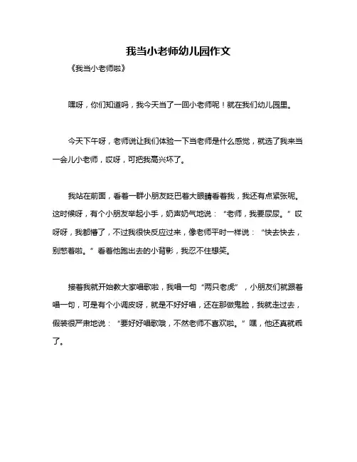 我当小老师幼儿园作文