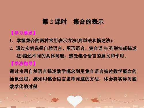 【步步高】高中数学 1.1(第二课时)集合的表示配套课件 苏教版必修1