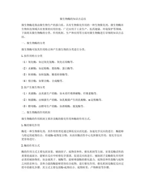微生物酶的知识点总结